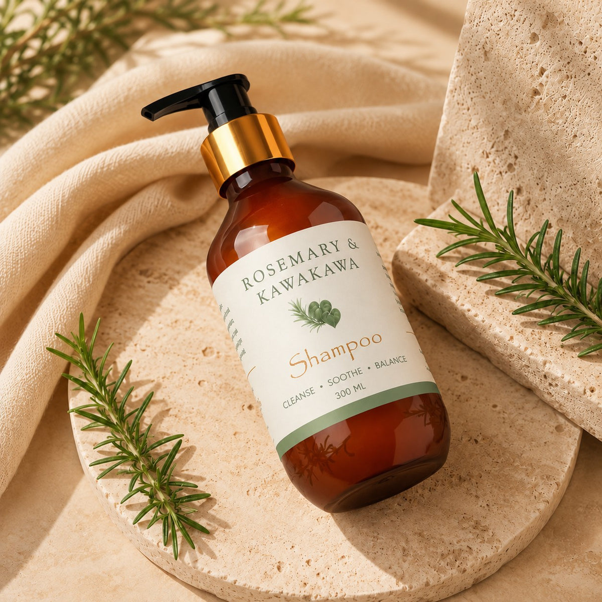 Rosemary & Kawakawa Shampoo | Botanical Scalp Cleansing & Strengthening Shampoo 300ml
