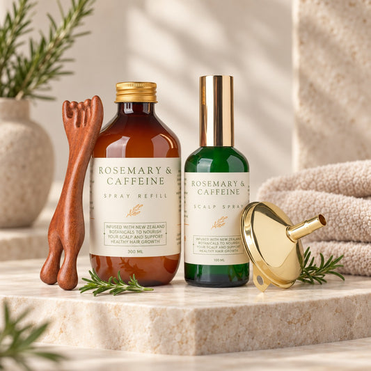 Rosemary & Caffeine Deluxe Hair Support Kit for Thinning Hair | 100ml Spray + 300ml Refill | NZ Made