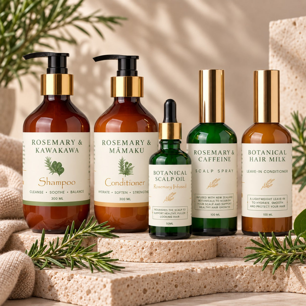 Complete Botanical Hair & Scalp System | Shampoo, Conditioner, Scalp Spray, Scalp Oil & Hair Milk