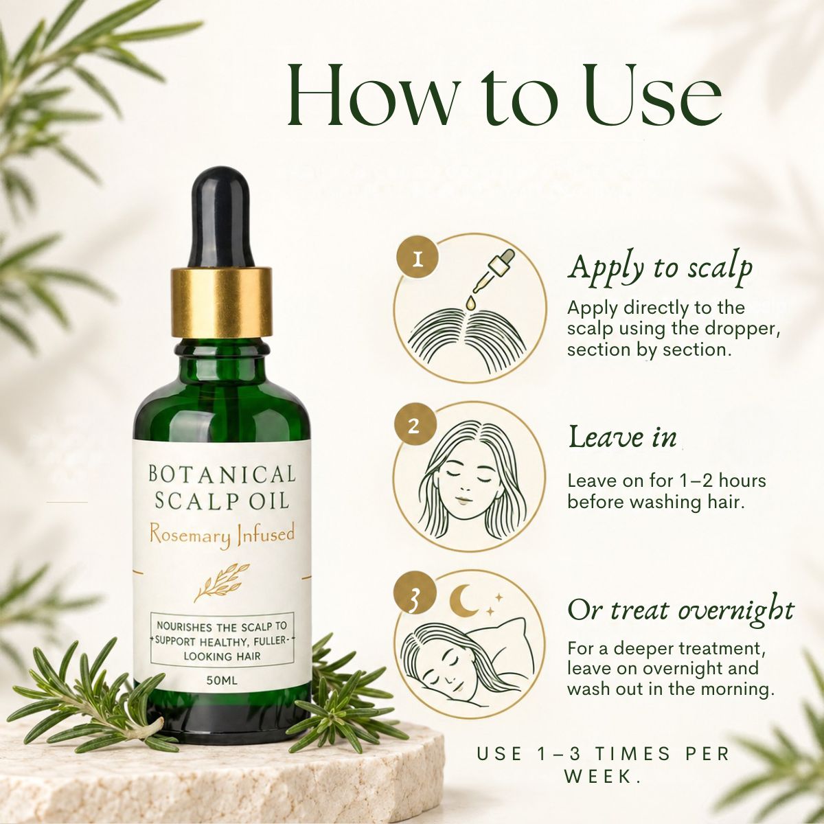 Rosemary Infused Botanical Scalp Oil | Nourishing Hair & Scalp Treatment 50ml