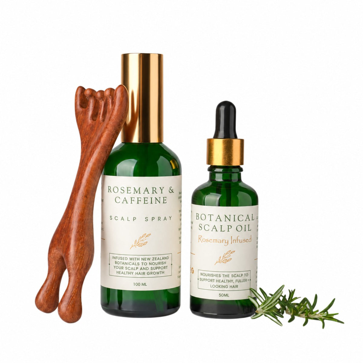 Rosemary Scalp Support System | Scalp Spray, Botanical Scalp Oil & Massager